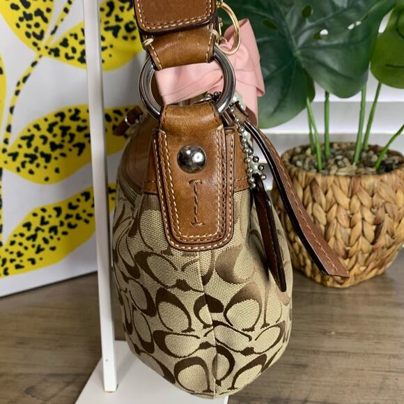 COACH y2k Brown Signature Canvas Hobo Soho Shoulder Bag - Picture 4 of 8